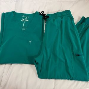 Mim Scrubs hunter green TOP/JOGGER women